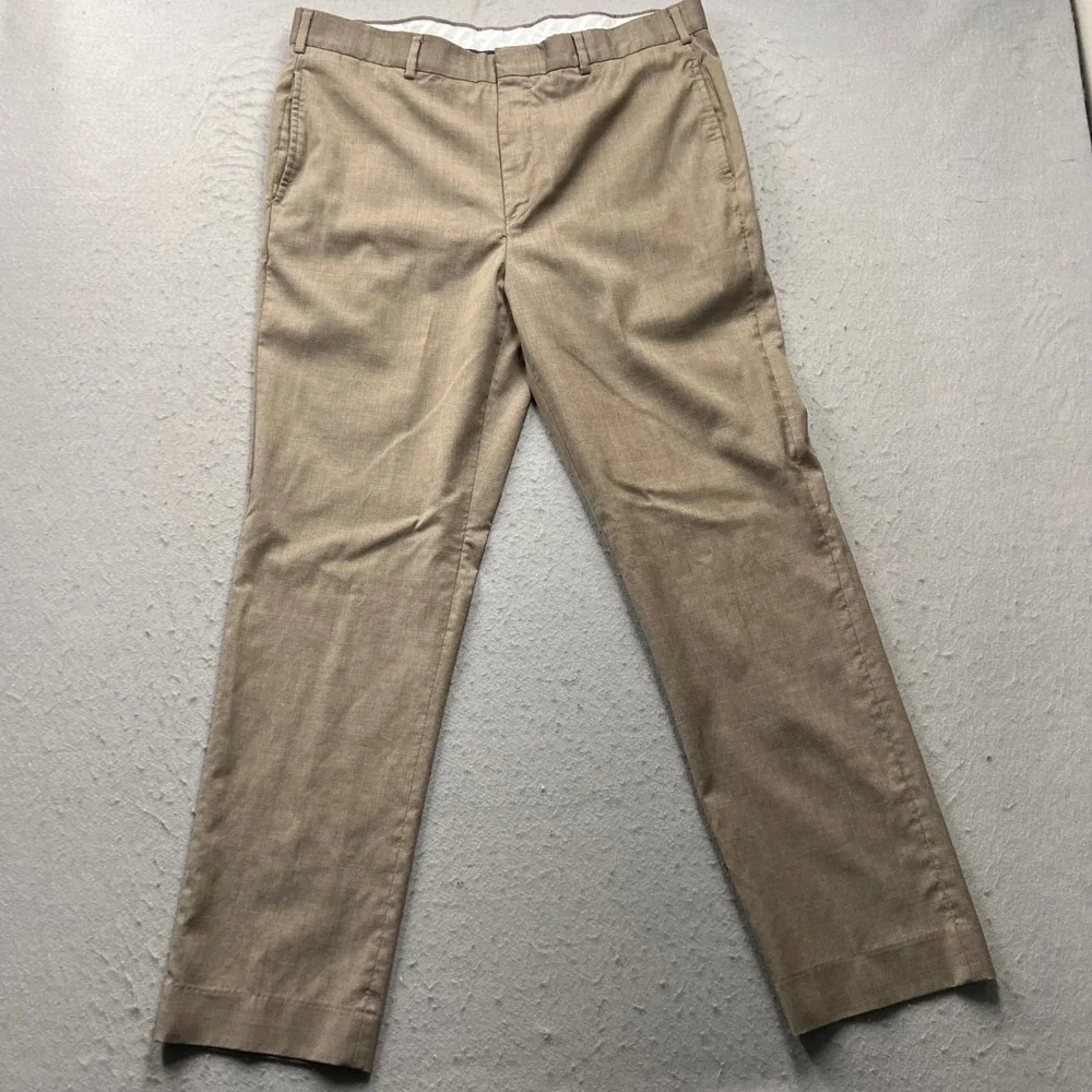 Brooks Brothers 1818 Milano Pants Mens 37 Brown Reda Flexo Italian Merino Wool